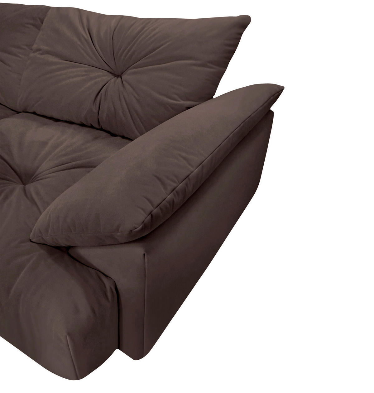 BIGSOFA  in Webstoff Dunkelbraun  - Dunkelbraun/Schwarz, KONVENTIONELL, Kunststoff/Textil (243/90,5/130cm) - Ambia Home