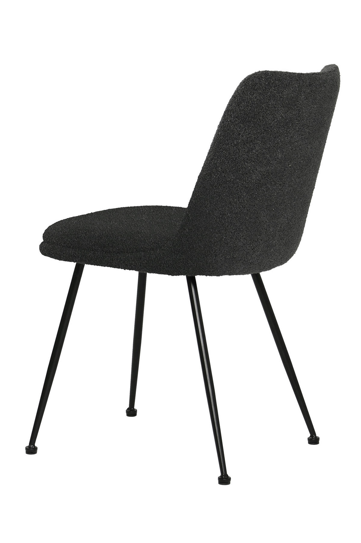 STUHL-SET 2 Stück  Bouclé  Schwarz  - Schwarz, MODERN, Textil/Metall (58,5/83/46cm) - MID.YOU