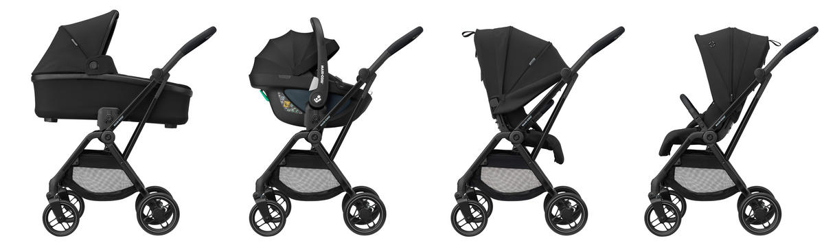 KIŠOBRAN KOLICA  Leona 2  - crna, Osnovno, metal/plastika (46,5/103,5/85,5cm) - Maxi-Cosi