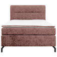 BOXSPRINGBETT 140/200 cm  in Weinrot  - Weinrot/Schwarz, Design, Textil/Metall (140/200cm) - Esposa