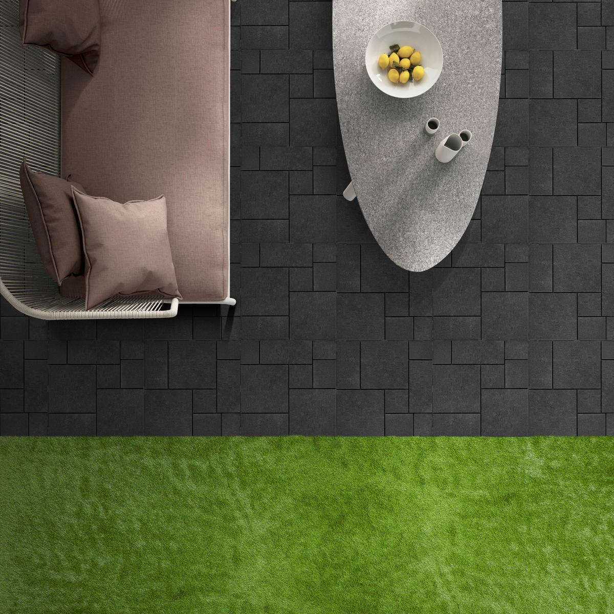 TERRASSENFLIESE GRAPHITE 30X30CM 6-ER SET  - Graphitfarben, MODERN, Kunststoff (31,8/31,8/8,3cm)