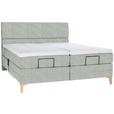 BOXSPRINGBETT 180/200 cm  in Hellgrau  - Eichefarben/Hellgrau, KONVENTIONELL, Holz/Textil (180/200cm) - Voleo