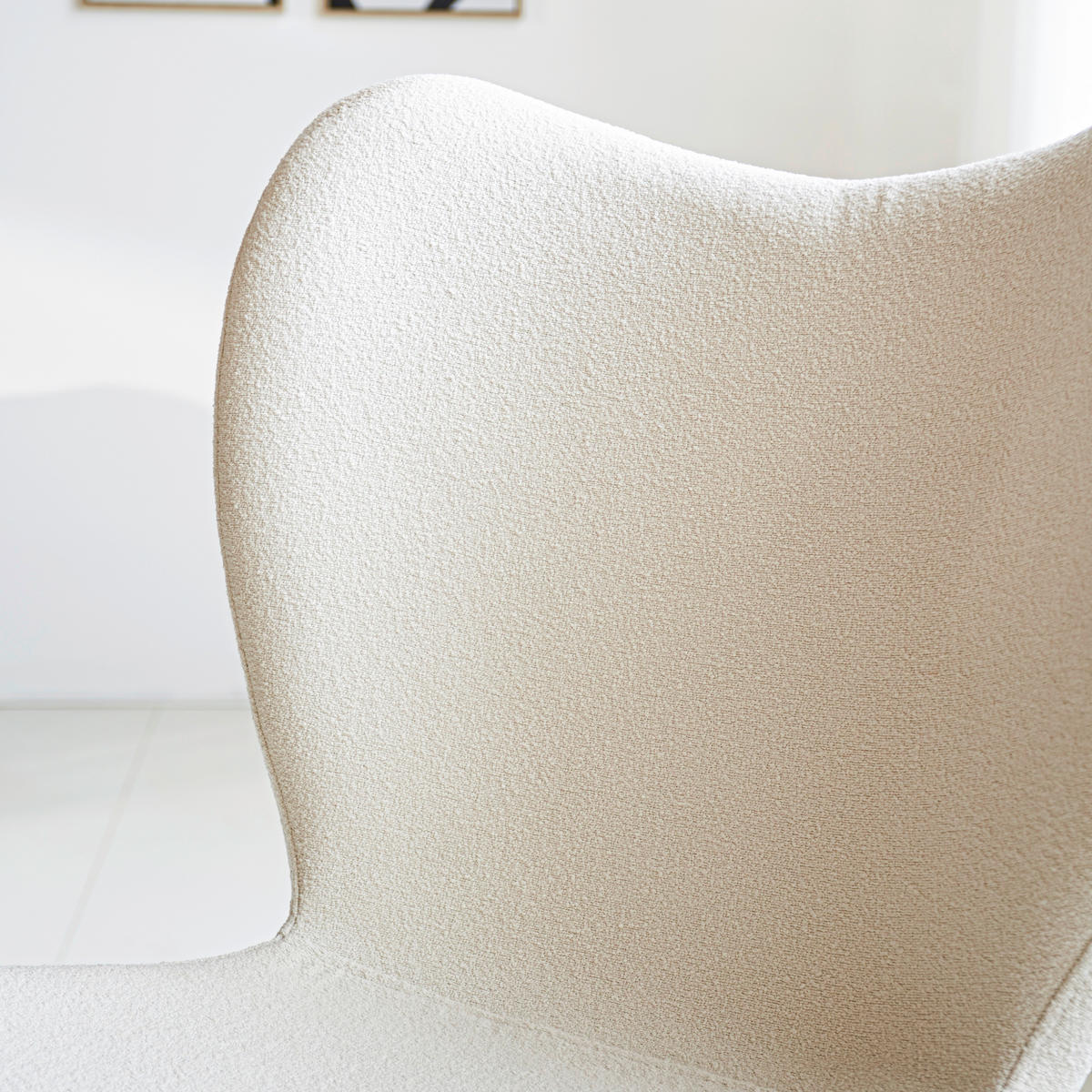 STUHL-SET 2 Stück  Bouclé  - Creme/Schwarz, MODERN, Textil/Metall (50/88,5/42cm) - MID.YOU