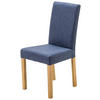 STUHL Webstoff Blau, Buchefarben  - Blau/Buchefarben, KONVENTIONELL, Holz/Textil (44/92/57cm) - Carryhome