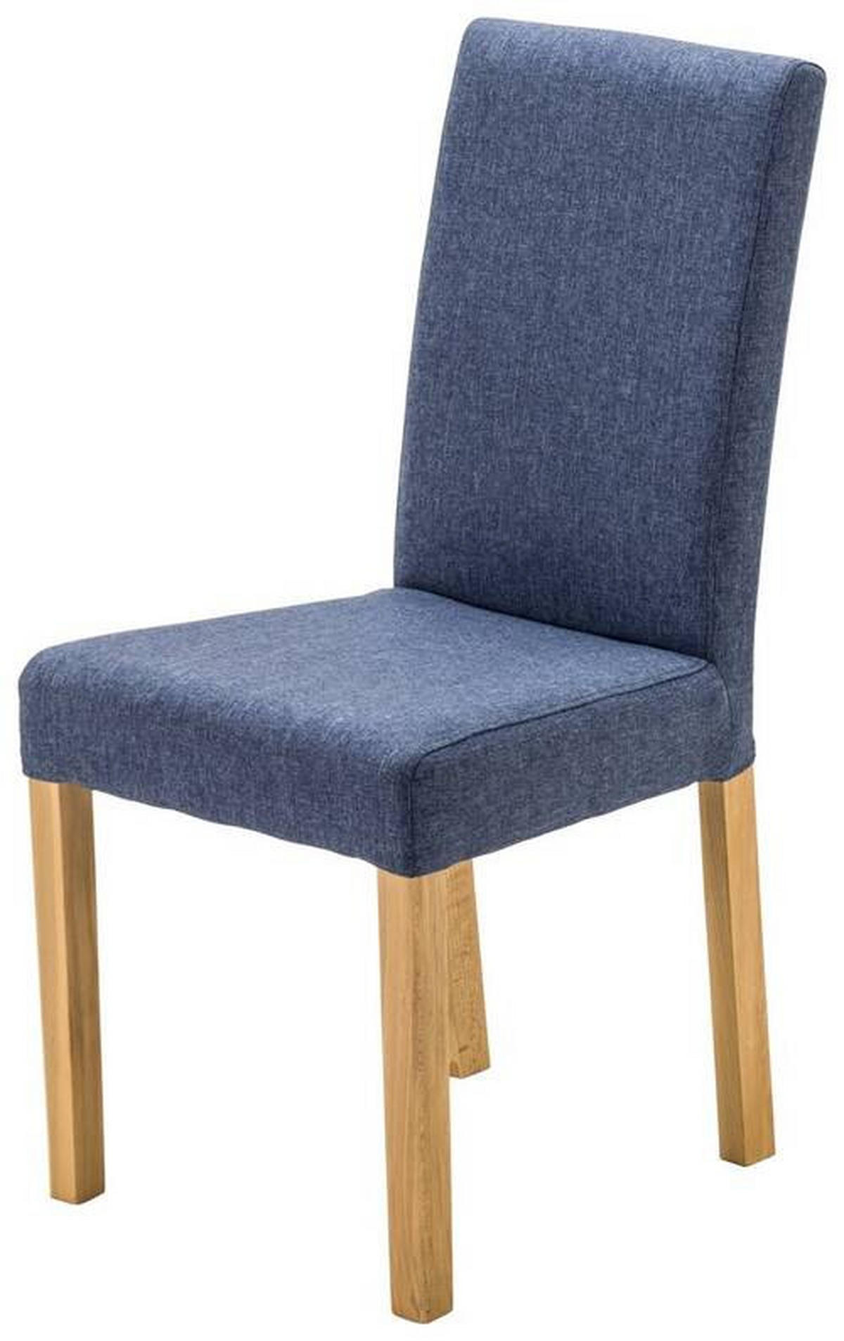 STUHL Webstoff Blau, Buchefarben  - Blau/Buchefarben, KONVENTIONELL, Holz/Textil (44/92/57cm) - Carryhome