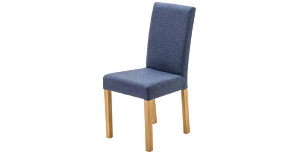 STUHL Webstoff Blau, Buchefarben - Blau/Buchefarben, KONVENTIONELL, Holz/Textil (44/92/57cm) - Carryhome