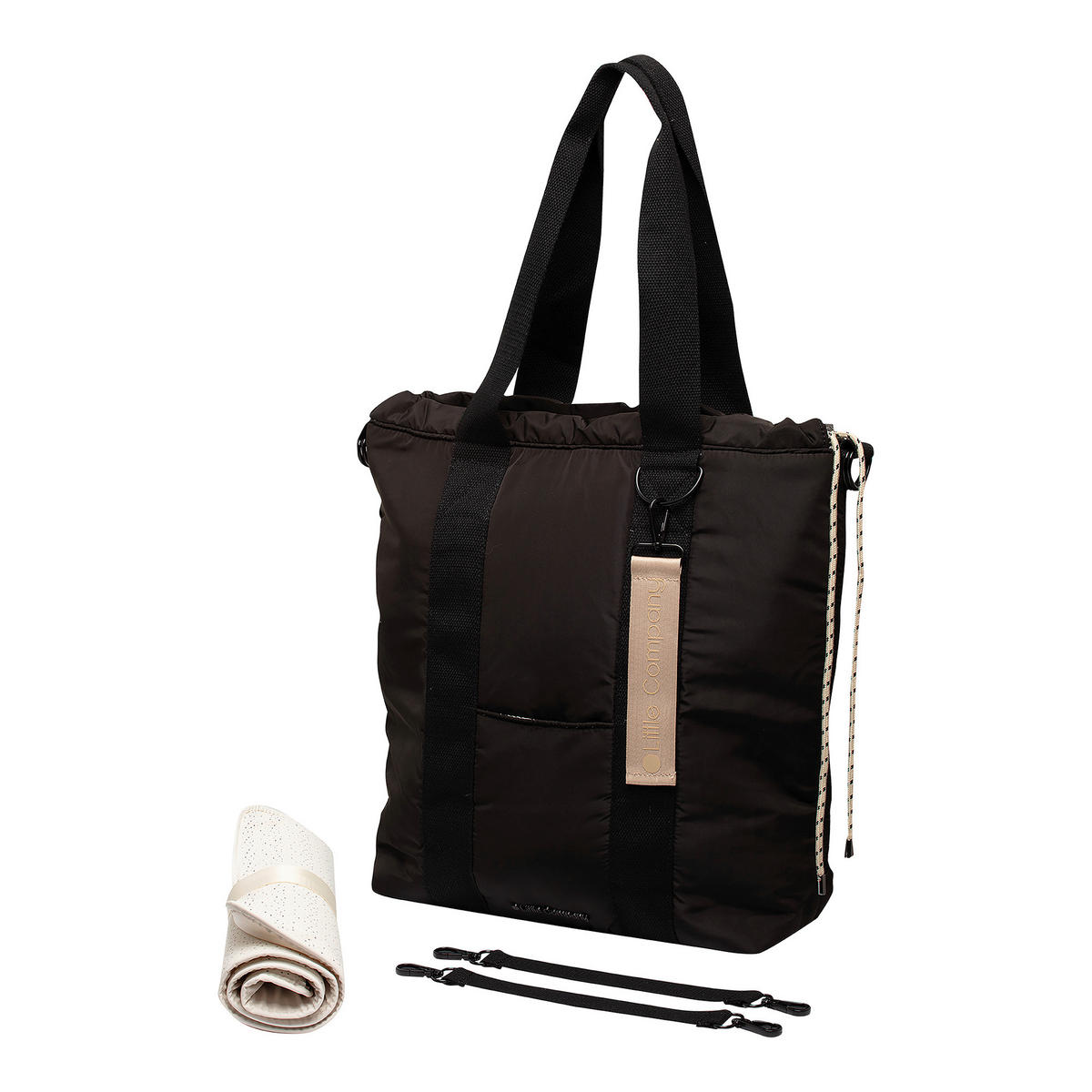 TORBA ZA PREVIJANJE    - bež/crna, Basics, tekstil (45/37/15cm)