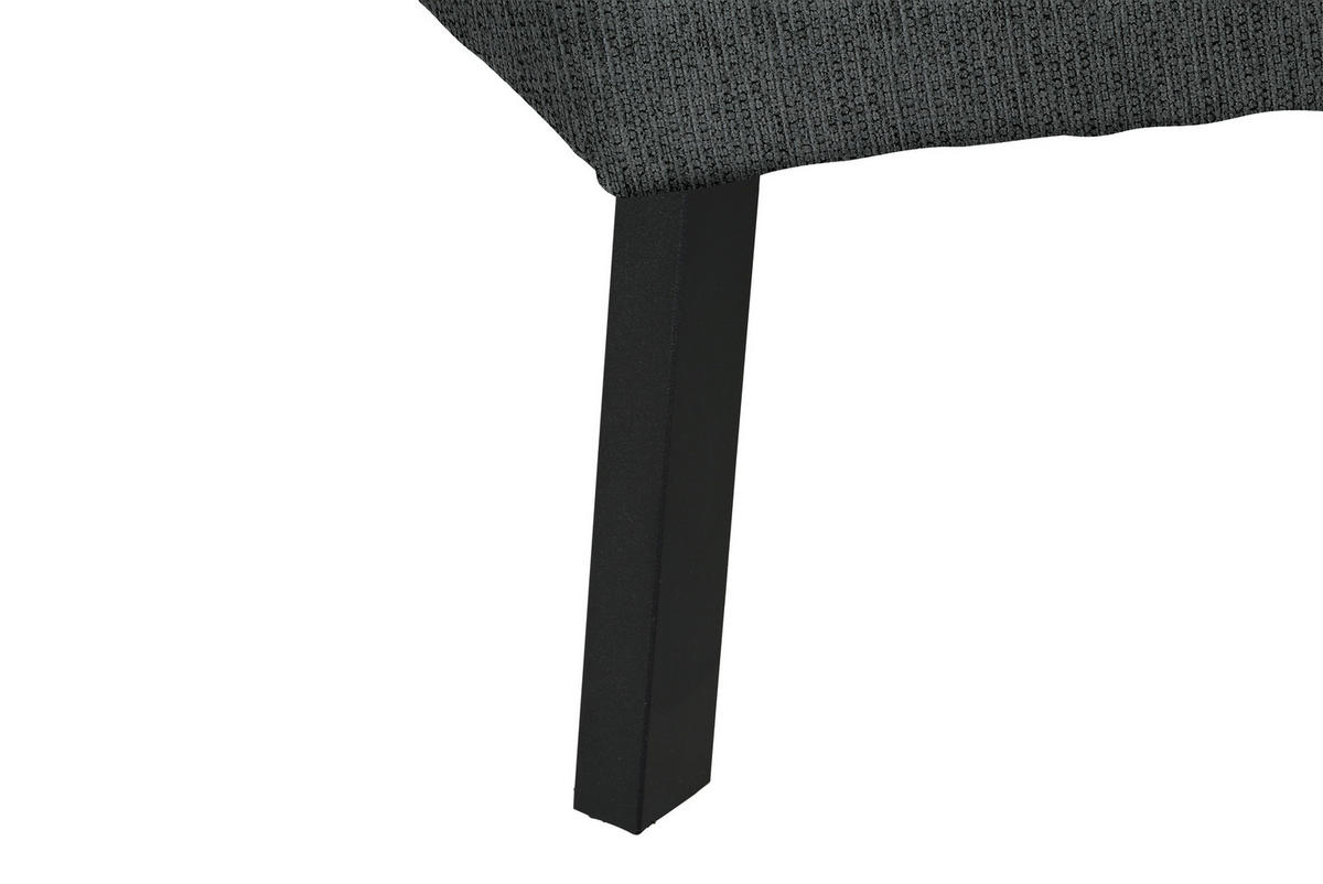 ECKSOFA in Webstoff Anthrazit  - Anthrazit/Schwarz, Design, Textil/Metall (280/205cm) - MID.YOU