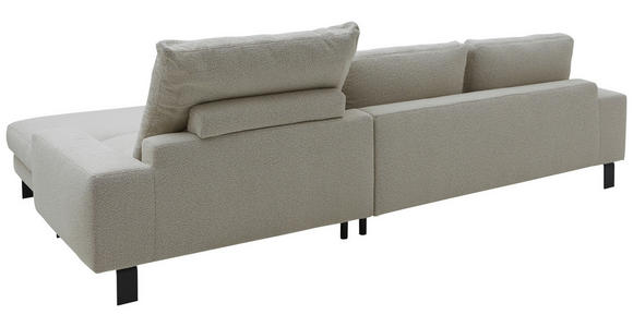 ECKSOFA Hellgrau Webstoff, Bouclé  - Hellgrau/Schwarz, Design, Textil/Metall (336/189cm) - Dieter Knoll