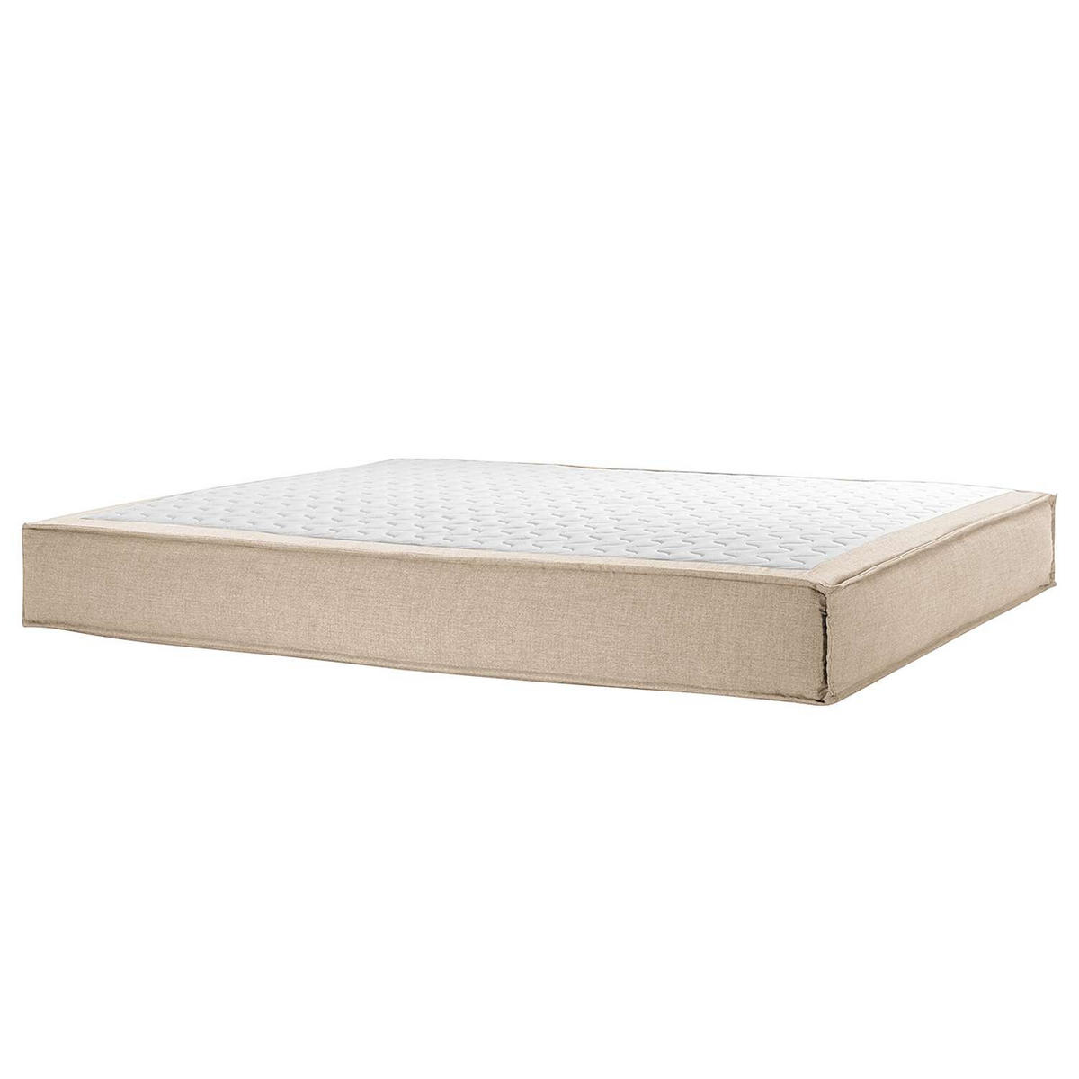 BOXSPRINGBETT 200/220 cm  in Beige  - Beige/Schwarz, Design, Kunststoff/Textil (200/220cm) - home24