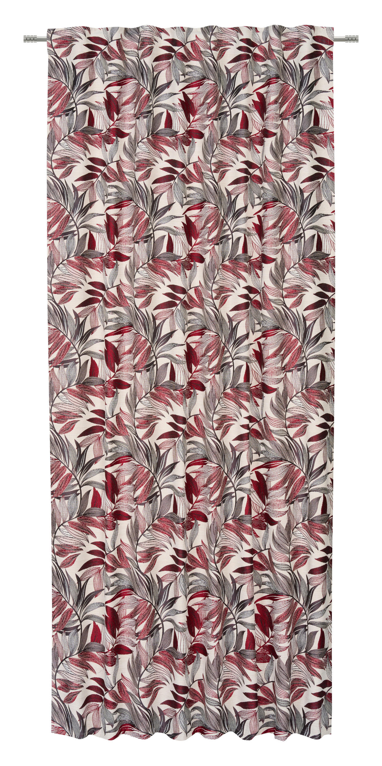 FERTIGVORHANG  blickdicht   135/245 cm  - Rot, Natur, Textil (135/245cm) - Esposa
