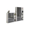AKTENSCHRANK Weiß, Anthrazit Hochglanz  - Anthrazit Hochglanz/Weiß, MODERN, Holzwerkstoff (257/186/33cm) - MID.YOU