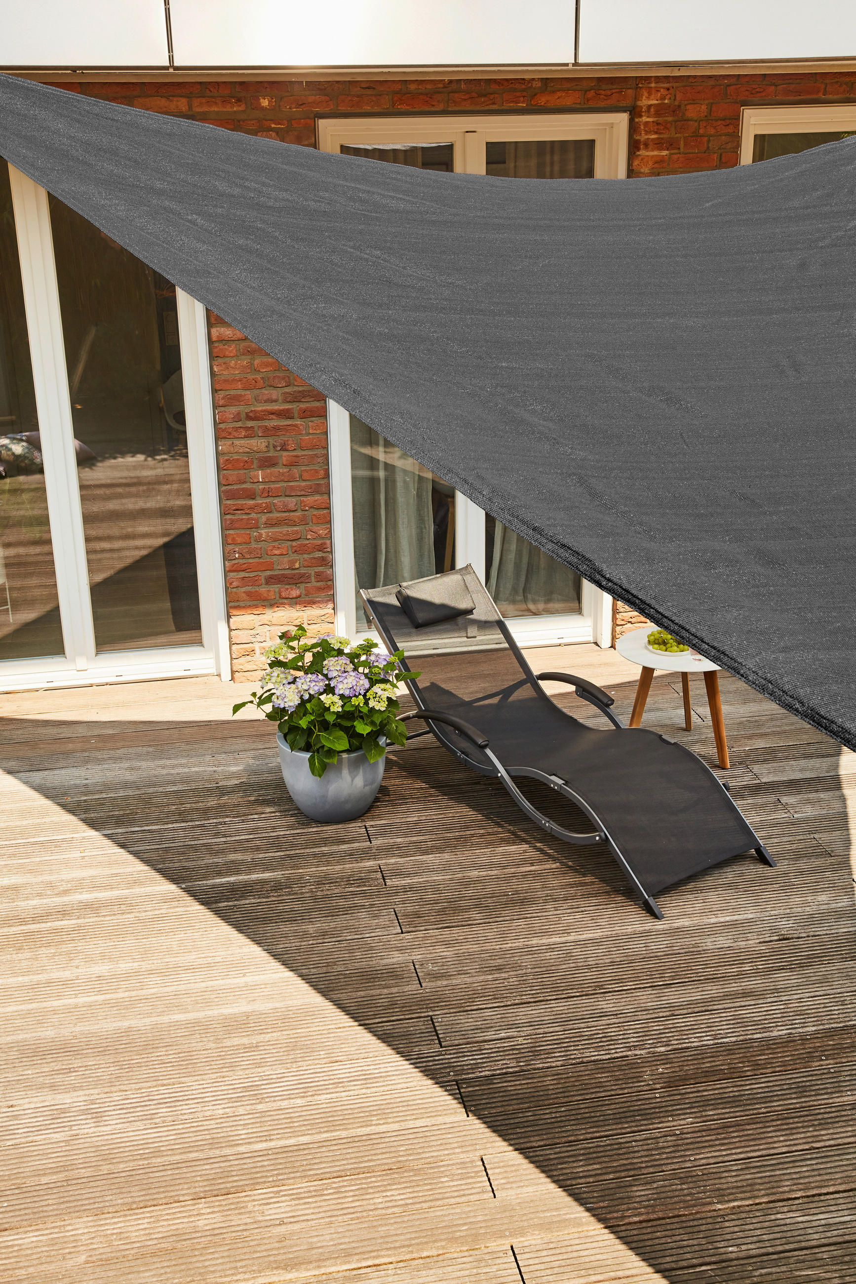 GARTENSONNENSEGEL   - Grau, MODERN, Textil/Metall (360/360/360cm) - Siena Garden