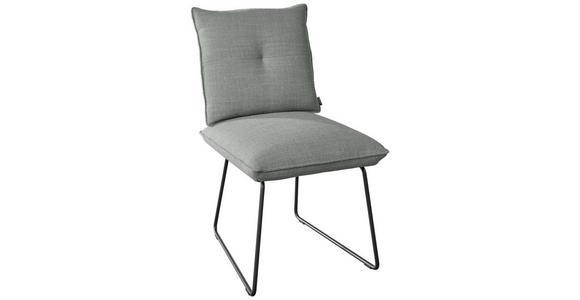 STUHL - Platinfarben/Schwarz, Design, Textil/Metall (51/90/70cm) - Dieter Knoll