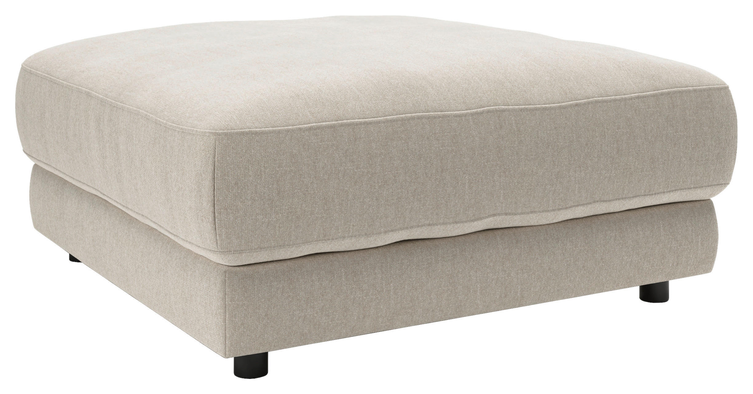 HOCKER Chenille Naturfarben  - Schwarz/Naturfarben, Design, Kunststoff/Textil (100/49/100cm) - Pure Home Lifestyle
