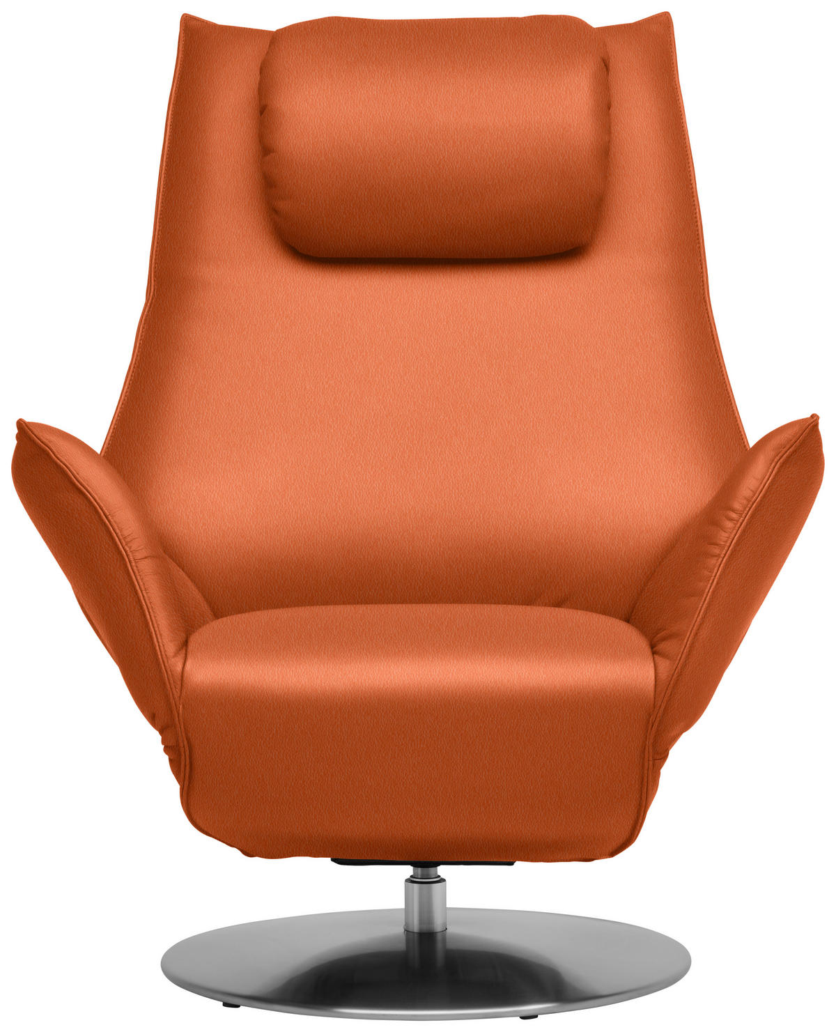 RELAXSESSEL in Leder Orange  - Edelstahlfarben/Orange, Design, Leder/Metall (92/79/90cm) - Koinor