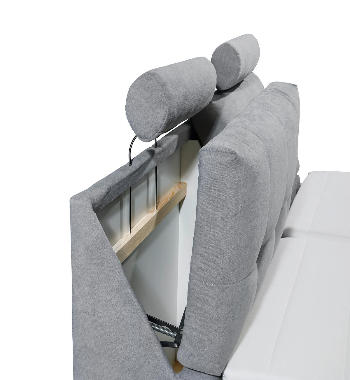 BOXSPRINGBETT 180/200 cm  in Hellgrau  - Silberfarben/Hellgrau, Modern, Holzwerkstoff/Kunststoff (180/200cm) - MID.YOU