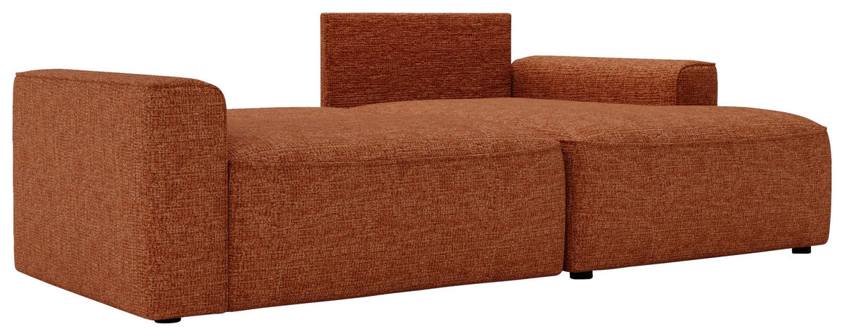 ECKSOFA in Chenille Rostfarben  - Rostfarben/Schwarz, Design, Kunststoff/Textil (233/144cm) - Livetastic