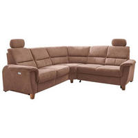 ECKSOFA in Struktur Hellbraun  - Wildeiche/Hellbraun, Konventionell, Holz/Textil (241/238cm) - Livetastic