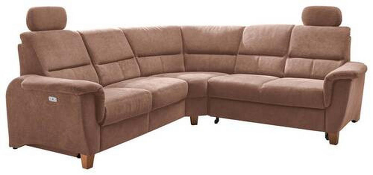 ECKSOFA in Struktur Hellbraun  - Wildeiche/Hellbraun, Konventionell, Holz/Textil (241/238cm) - Livetastic