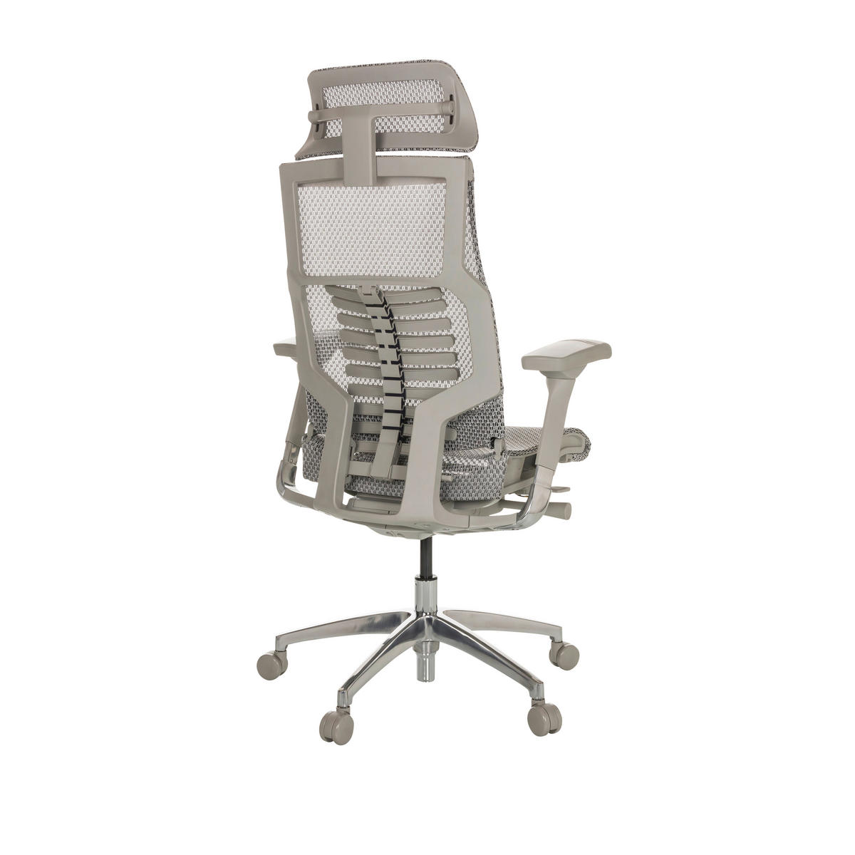 DREHSTUHL  in Netz Hellgrau  - Hellgrau/Alufarben, Basics, Kunststoff/Textil (67/119-135/60cm) - MID.YOU
