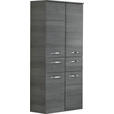 MIDISCHRANK 60/141/33 cm  - Chromfarben/Graphitfarben, Design, Glas/Holzwerkstoff (60/141/33cm) - Xora