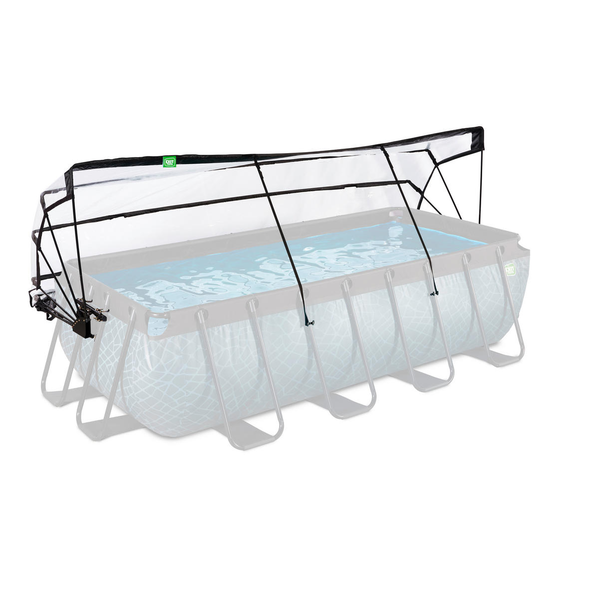 POOLDACH 415/225/105 cm  - Transparent, KONVENTIONELL, Kunststoff/Metall (415/225/105cm) - EXIT Toys