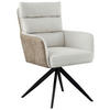 ARMLEHNSTUHL  Sitzfläche 360° drehbar, inklusive Armlehnen Webstoff, Leinenoptik  - Beige/Schwarz, Design, Textil/Metall (60/93/68cm) - Novel