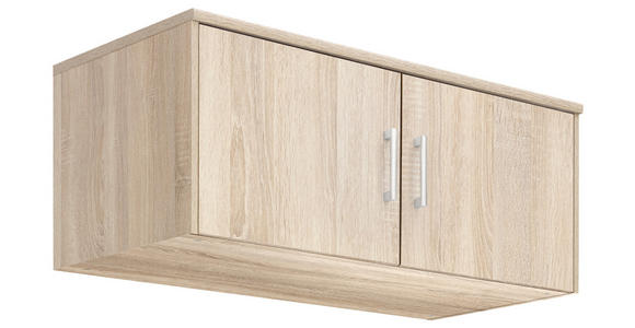 AUFSATZSCHRANK 106/43/54 cm  - Silberfarben/Sonoma Eiche, Basics, Holzwerkstoff/Metall (106/43/54cm) - Xora