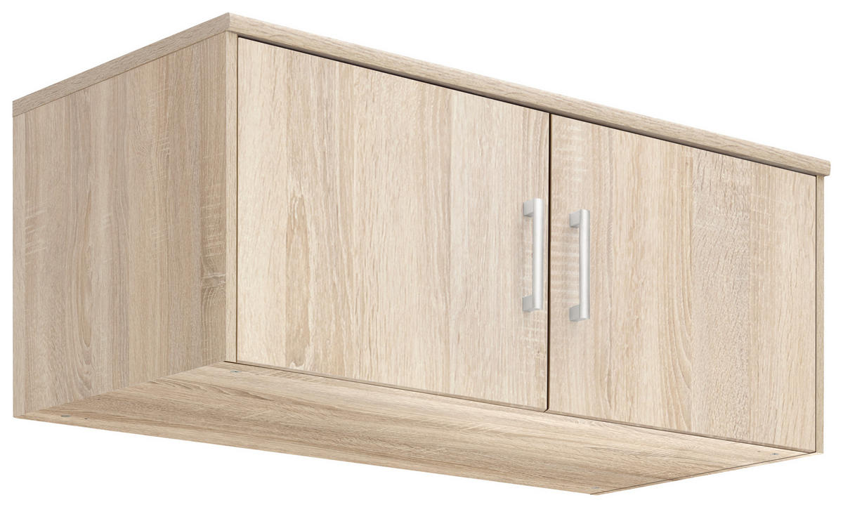 AUFSATZSCHRANK 106/43/54 cm   - Silberfarben/Sonoma Eiche, Konventionell, Holzwerkstoff/Metall (106/43/54cm) - Xora