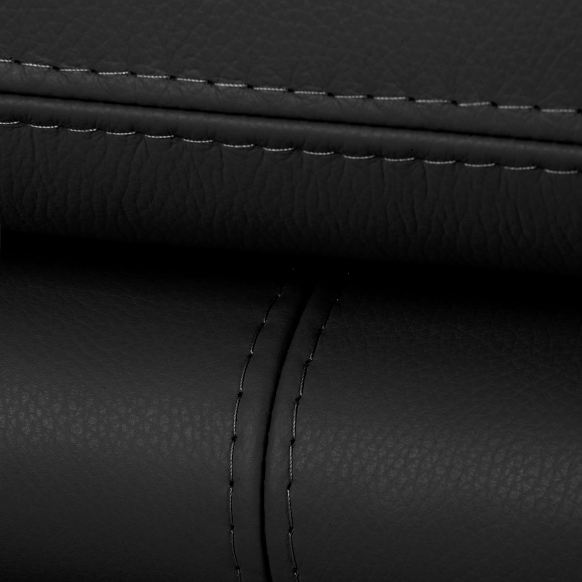 SESSEL in Echtleder Schwarz  - Silberfarben/Schwarz, Design, Leder/Metall (93/90/88cm) - Livetastic