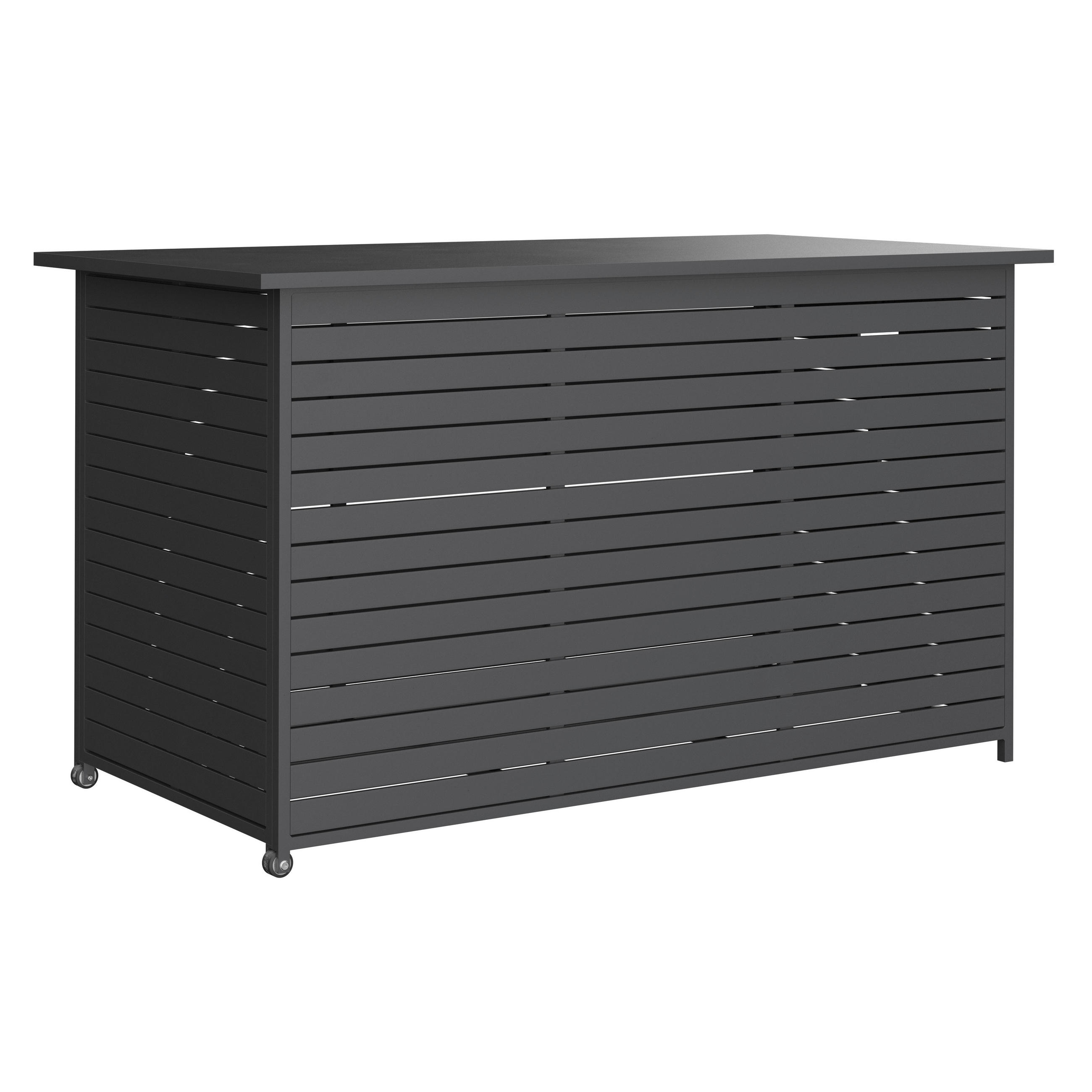 KISSENBOX 160/94/83 cm  - Schwarz/Grau, Basics, Textil/Metall (160/94/83cm) - Ambia Garden