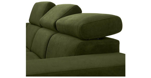 ECKSOFA  in Webstoff Dunkelgrün  - Dunkelgrün/Schwarz, KONVENTIONELL, Holz/Textil (244/283cm) - Carryhome