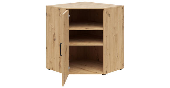 ECKKOMMODE 101/83/71 cm in Eiche Artisan - Anthrazit/Schwarz, MODERN, Holzwerkstoff/Kunststoff (101/83/71cm) - Carryhome