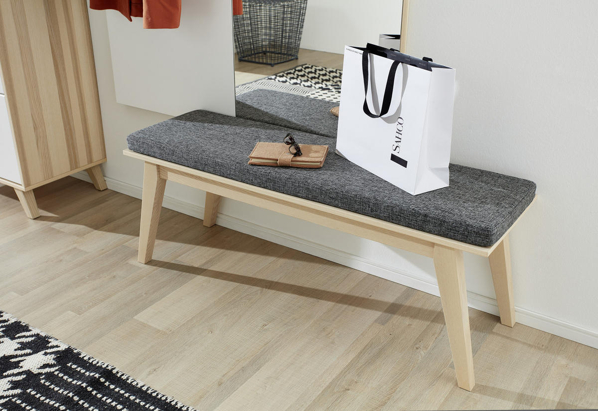 GARDEROBE 3-teilig  in  - Eschefarben/Weiß, Design, Holz - Invivus
