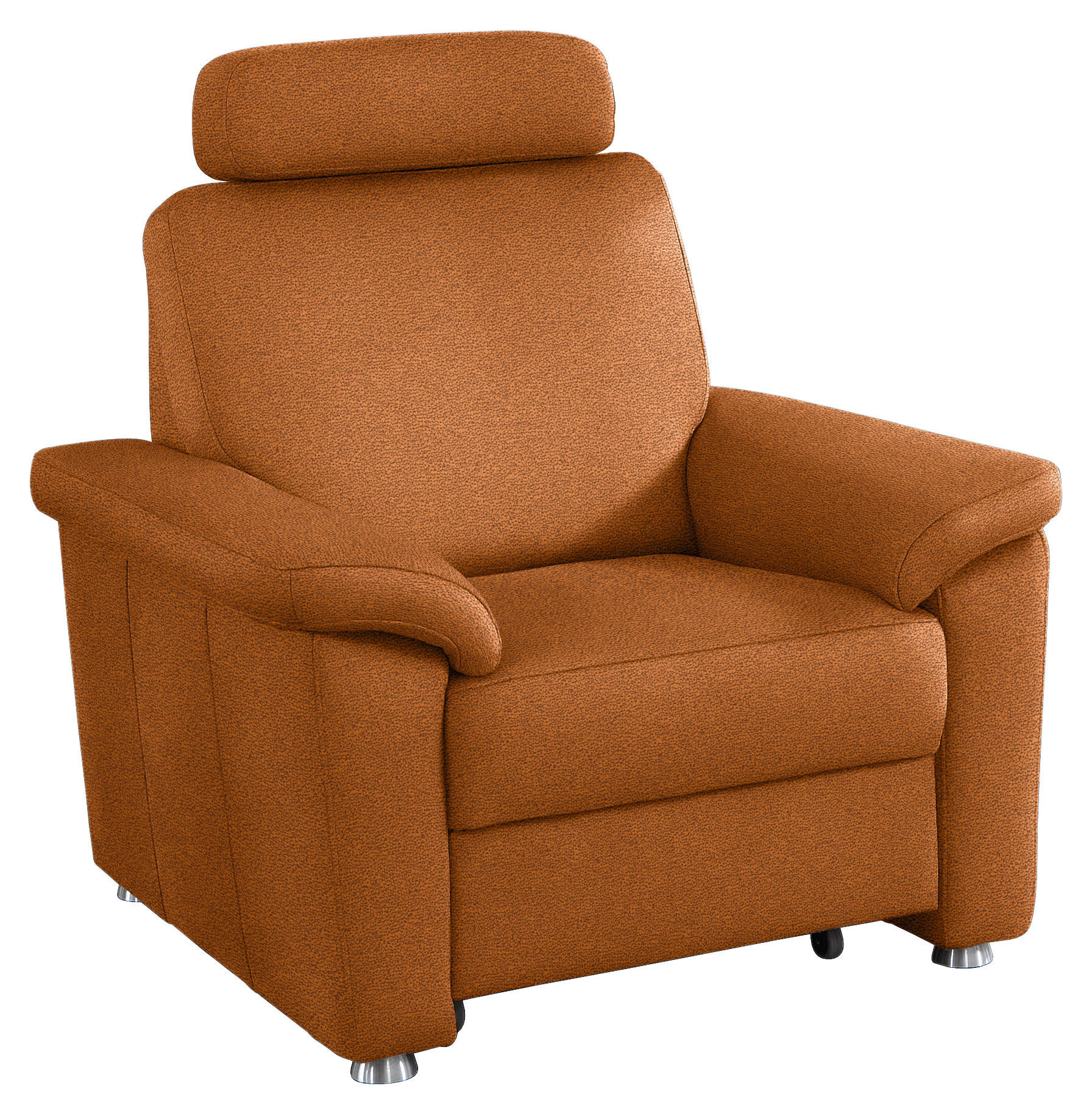 FERNSEHSESSEL Webstoff Cognac  - Cognac/Silberfarben, Konventionell, Textil/Metall (102/91/91-159cm) - Beldomo System