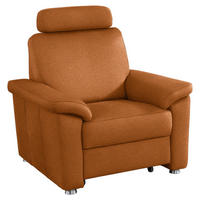 FERNSEHSESSEL Webstoff Cognac  - Cognac/Silberfarben, Konventionell, Textil/Metall (102/91/91-159cm) - Beldomo System