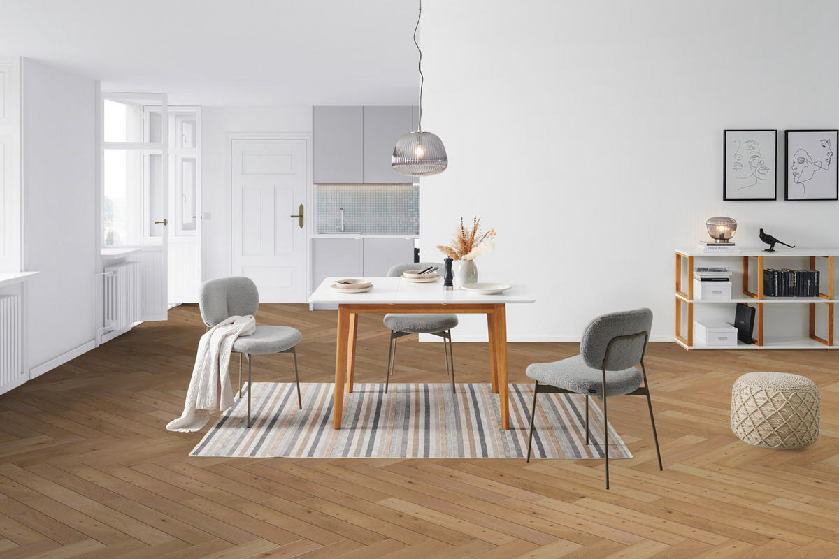JEDÁLENSKÝ STÔL, biela, 100-130/74/100 cm - biela/farba duba, Design, drevo (100-130/74/100cm) - Livetastic