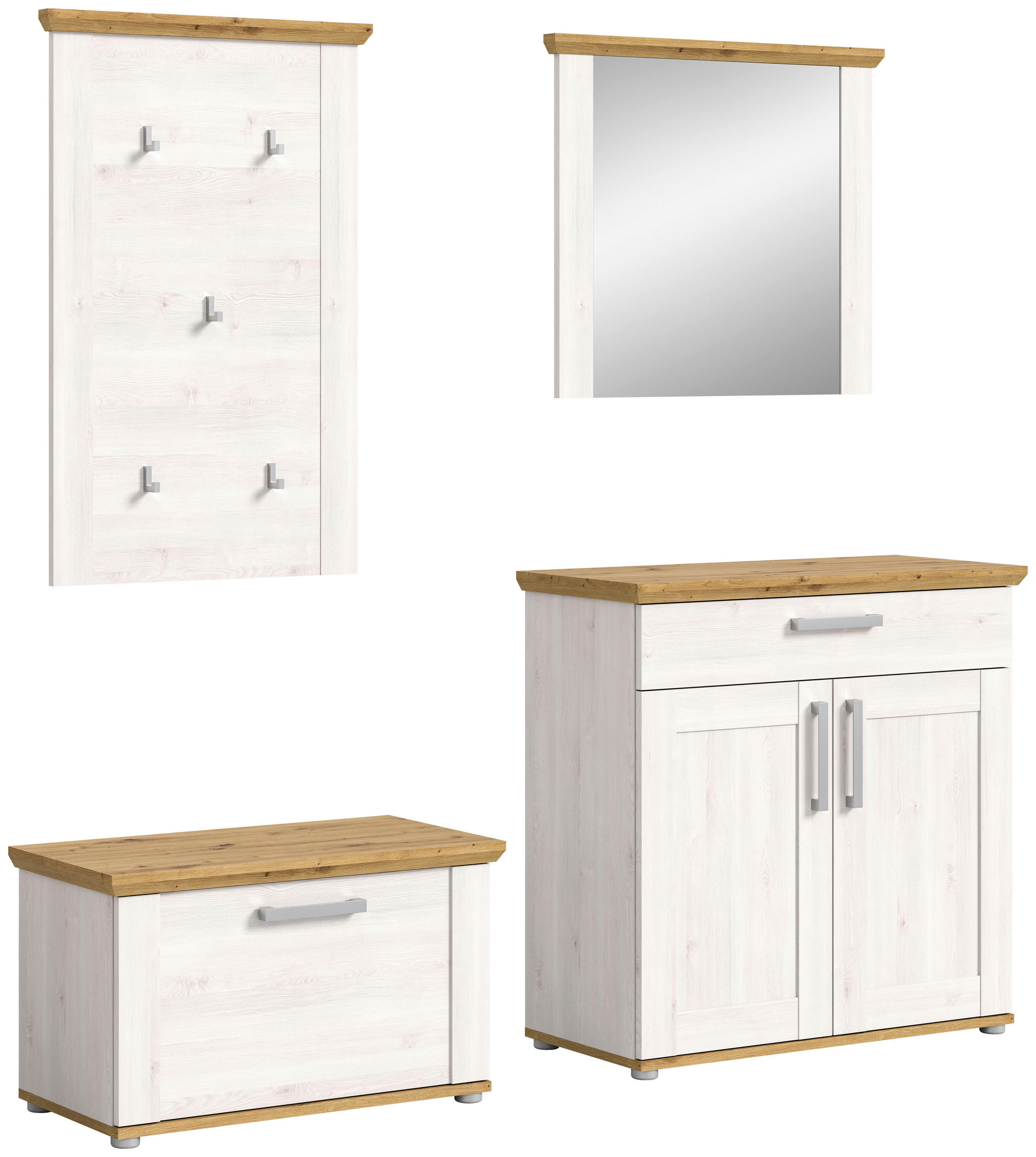 GARDEROBE 4-teilig  in 183/194/37 cm  - KONVENTIONELL, Holzwerkstoff (183/194/37cm) - MID.YOU
