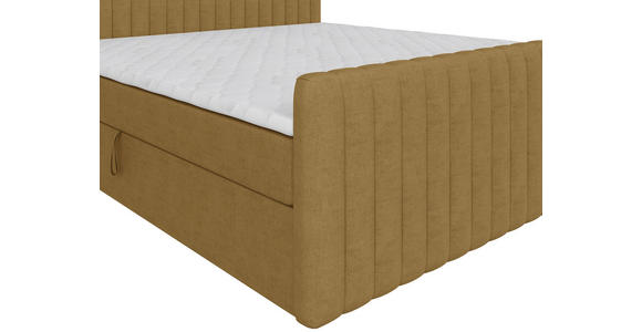BOXBETT 180/200 cm  in Senfgelb  - Senfgelb/Schwarz, Basics, Kunststoff/Textil (180/200cm) - Carryhome