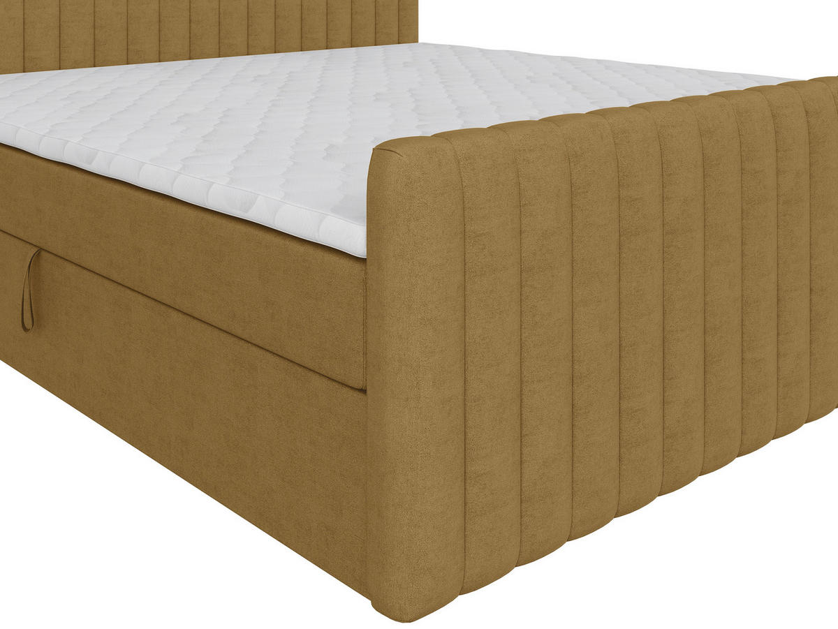 BOXBETT 180/200 cm  Senfgelb  - Senfgelb/Schwarz, Basics, Kunststoff/Textil (180/200cm) - Carryhome