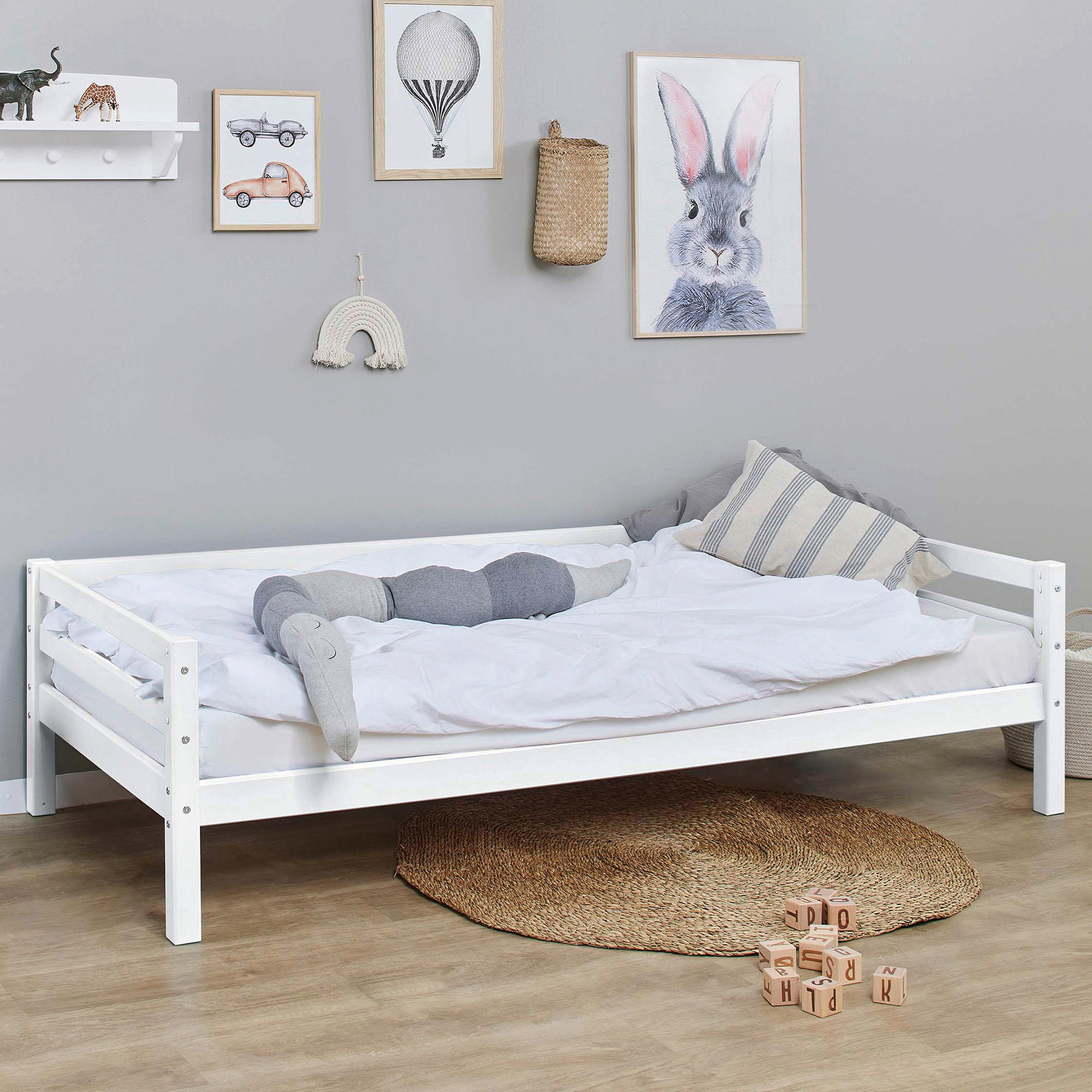 KINDER-/JUNIORBETT - Weiß/Kieferfarben, MODERN, Holz (90/200cm) - MID.YOU