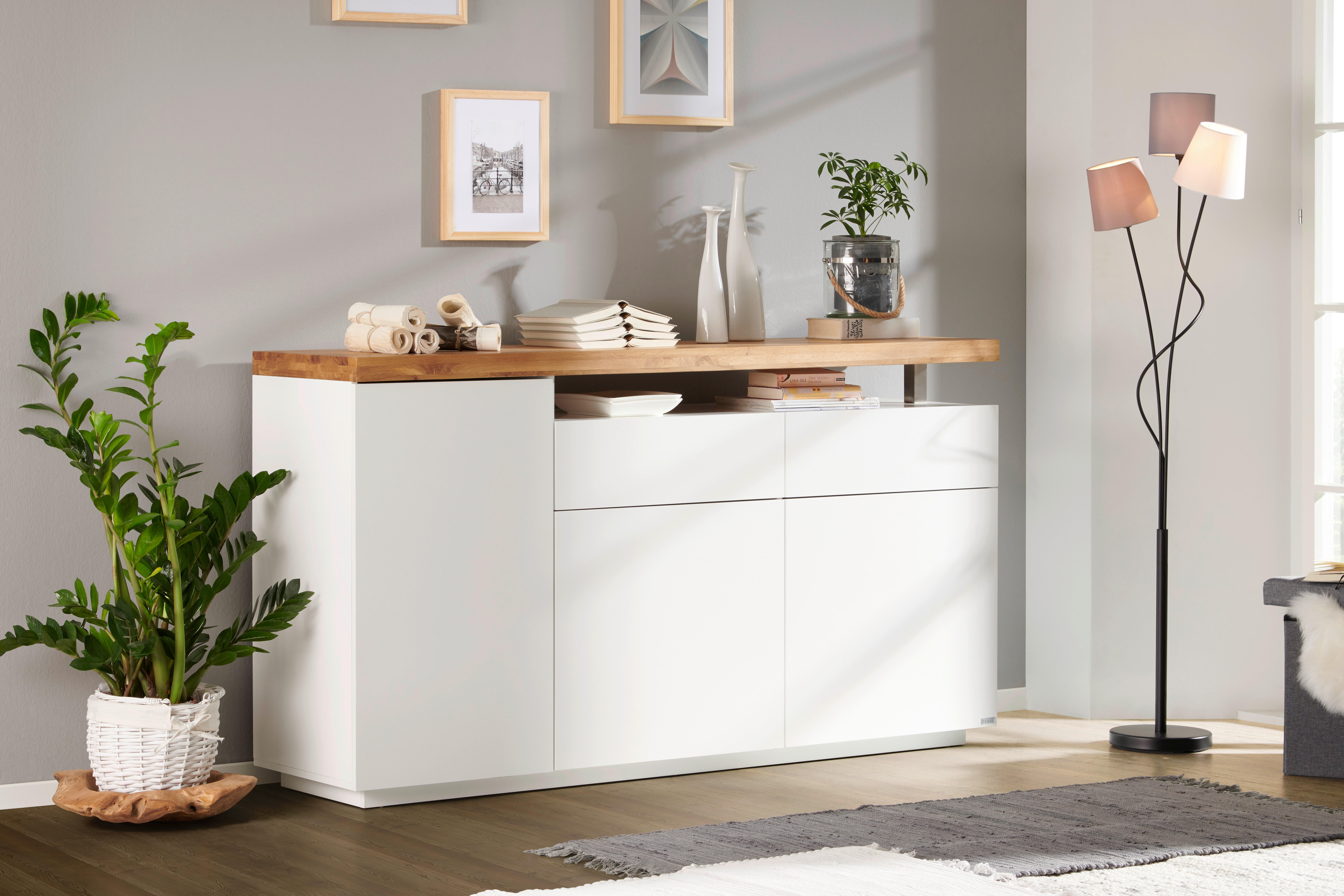 SIDEBOARD  in 170/92/43 cm  - Eichefarben/Weiß, Design, Holz/Holzwerkstoff (170/92/43cm) - Novel