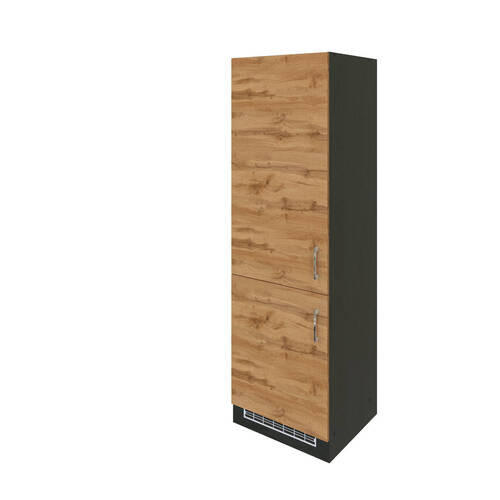 SKÅP FÖR VITVAROR 60/200/60 cm  i ekfärgad  - alfärgad/kromfärg, Modern, metall/träbaserade material (60/200/60cm) - Held