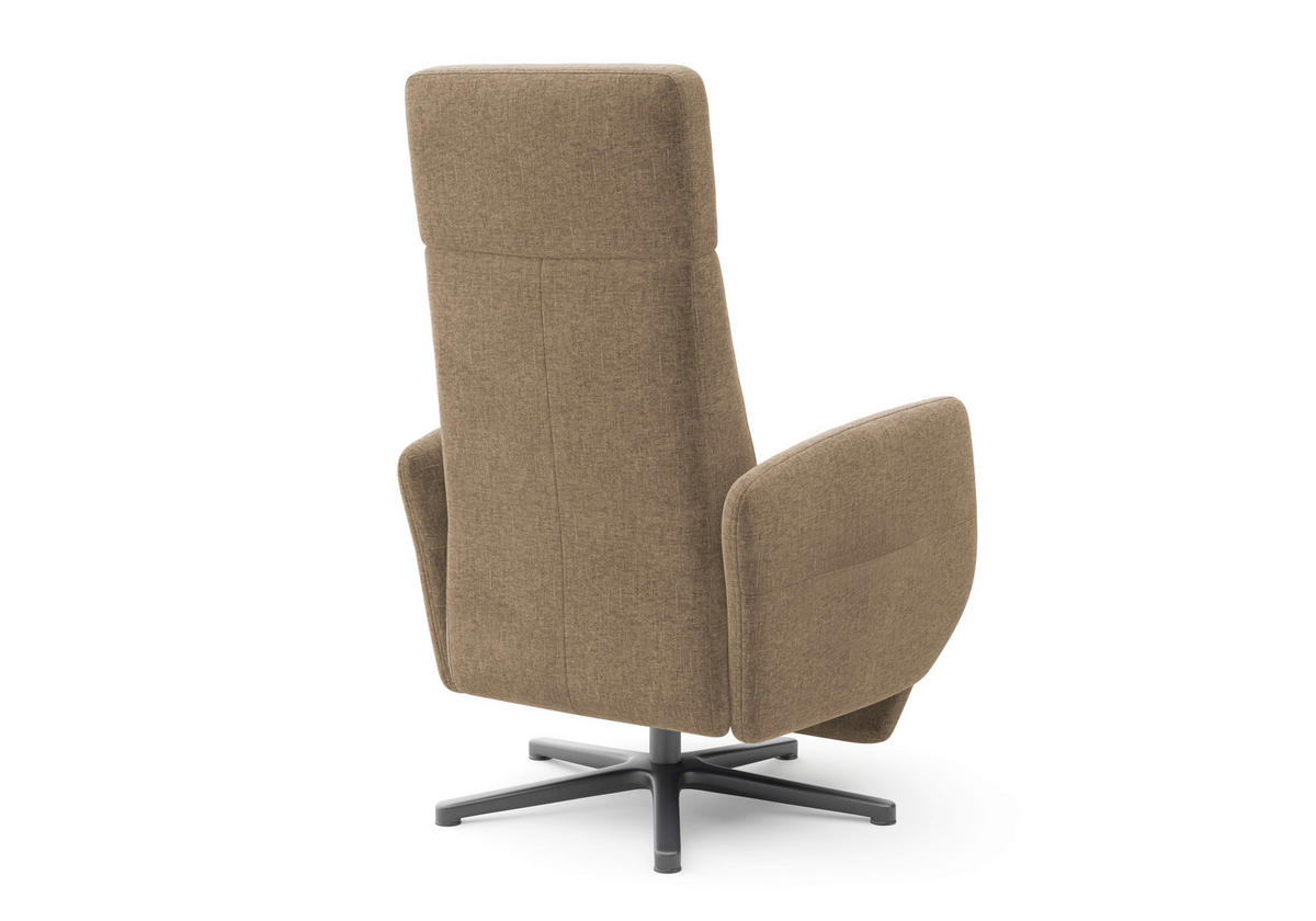 RELAXSESSEL Flachgewebe    - Hellbraun/Schwarz, KONVENTIONELL, Textil/Metall (71/110/82cm) - Sit & More