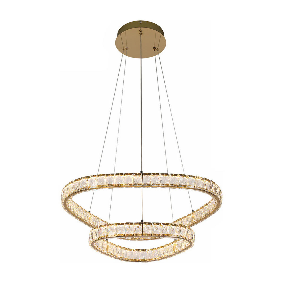 LED FÜGGESZTÉK - aranyszínű/átlátszó, Basics, üveg/fém (120/60/60cm)