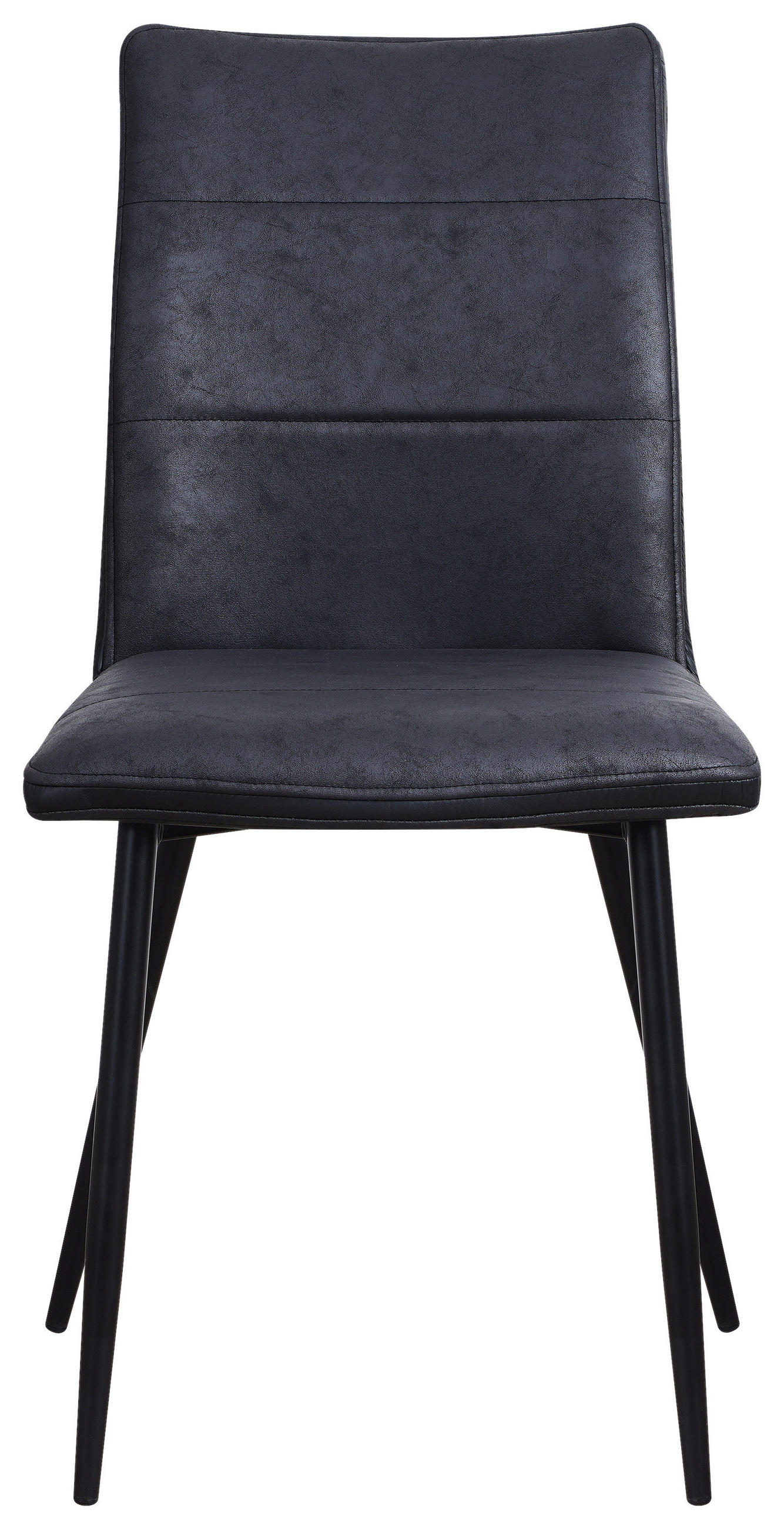 STUHL Lederlook, Mikrofaser Schwarz  - Schwarz, Design, Textil/Metall (45/87/60cm) - Ti'me