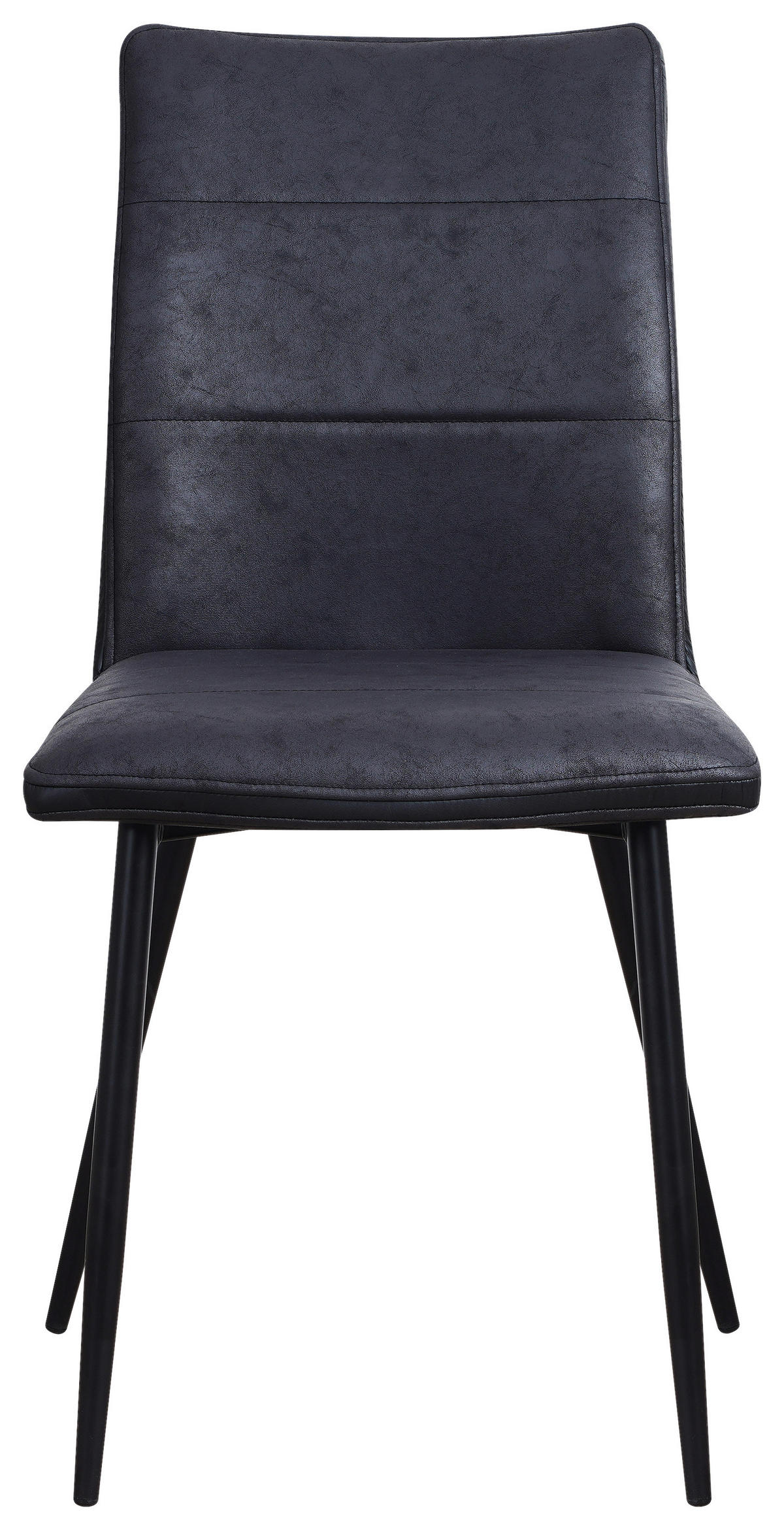 STUHL Lederlook, Mikrofaser Schwarz  - Schwarz, Design, Textil/Metall (45/87/60cm) - Ti'me
