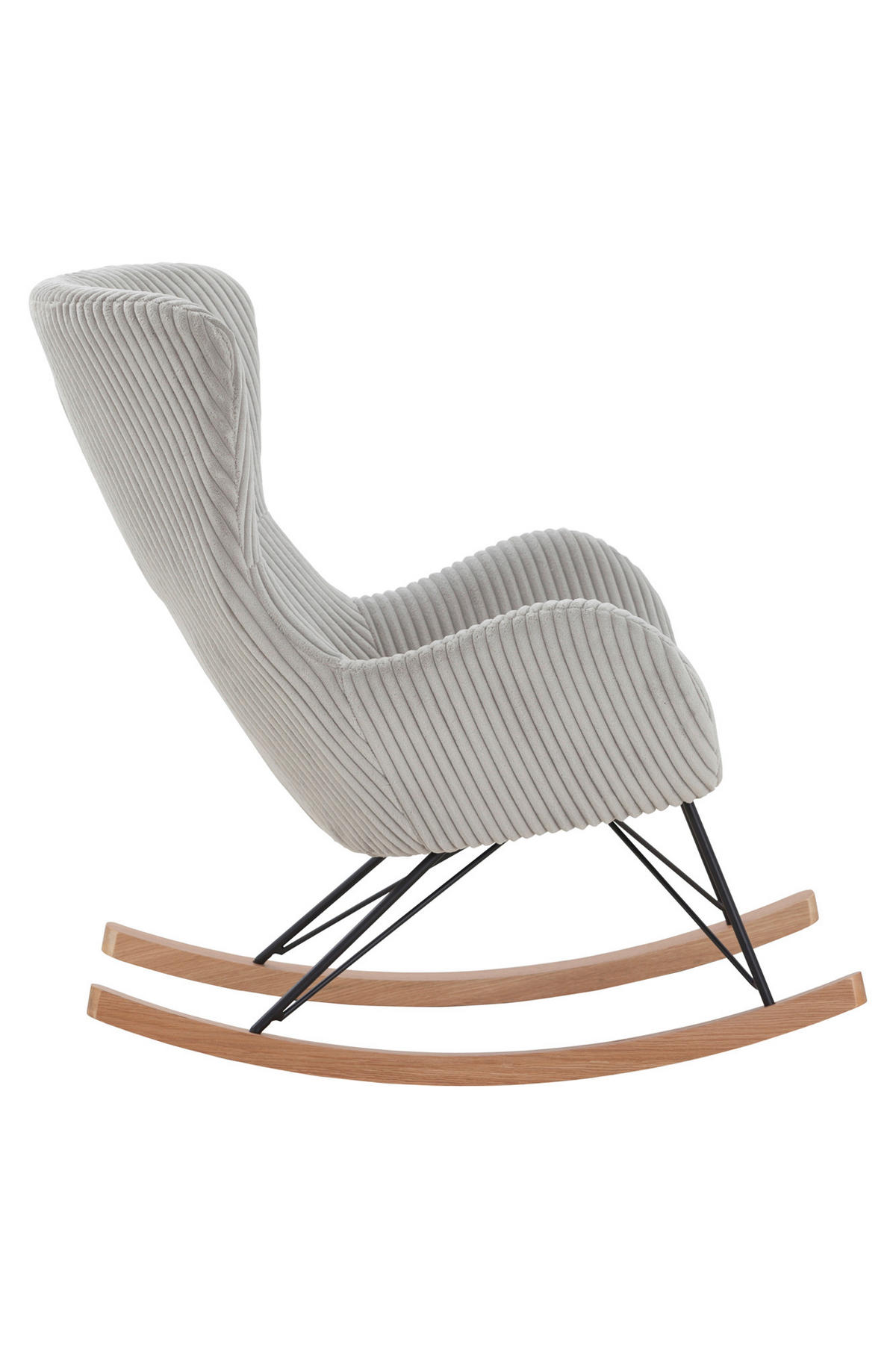 SCHAUKELSTUHL in Cord Grau  - Eichefarben/Grau, MODERN, Holz/Textil (76/103/100cm) - Livetastic