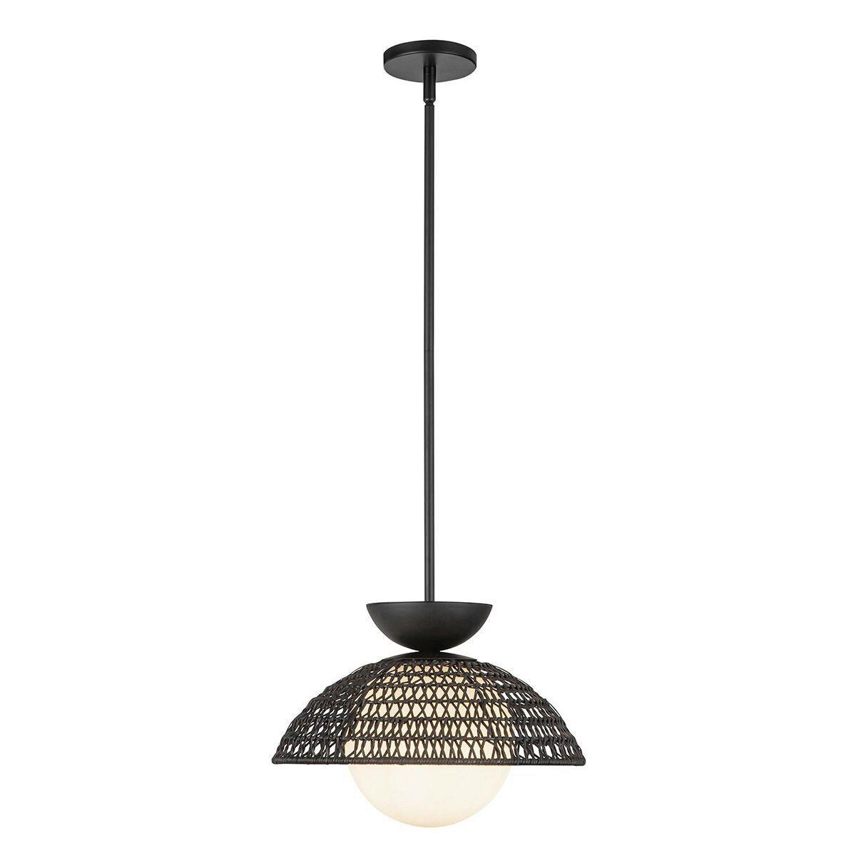HÄNGELEUCHTE 37,5/26,4 cm  - Schwarz, LIFESTYLE, Glas/Holz (37,5/26,4cm) - Elstead Lighting